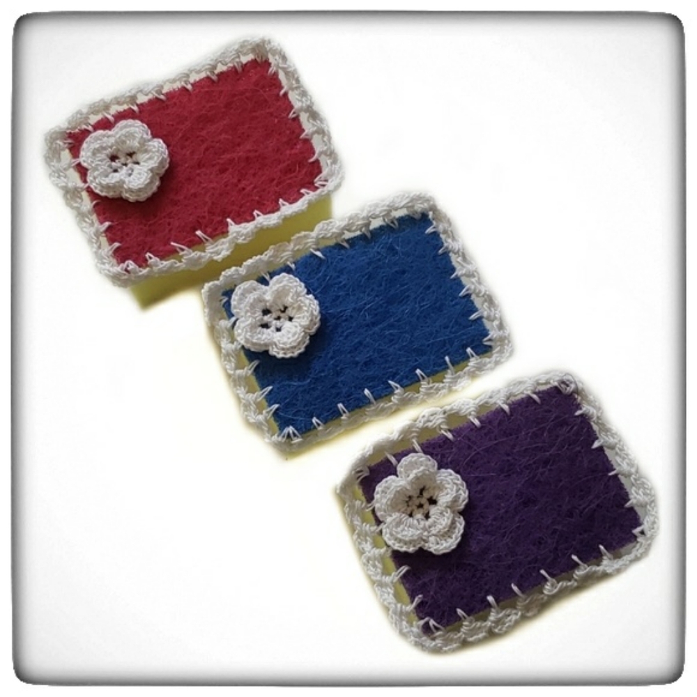 Handmade Crocheted Spring Flower 3 Dish Scrubbers